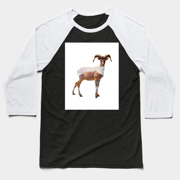 Mountain Goat Baseball T-Shirt by MinimalistChicStyle